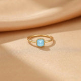 Bague Turquoise Argent Plaqué Or Protection Féminine Feng Shui - Biloria