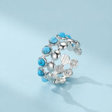 Bague Turquoise Plaqué Or 18K – Ajustable et Protectrice - Biloria