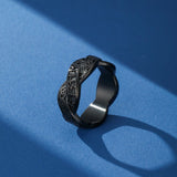 Bague Viking Double Bande Entrelacée – Runes et Symbolisme Nordique - Biloria
