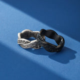 Bague Viking Double Bande Entrelacée – Runes et Symbolisme Nordique - Biloria