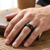 Bague Viking Double Bande Entrelacée – Runes et Symbolisme Nordique - Biloria