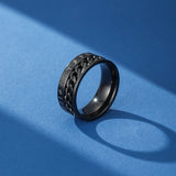 Bague Viking Noire avec Runes et Chaîne Mobile - Biloria