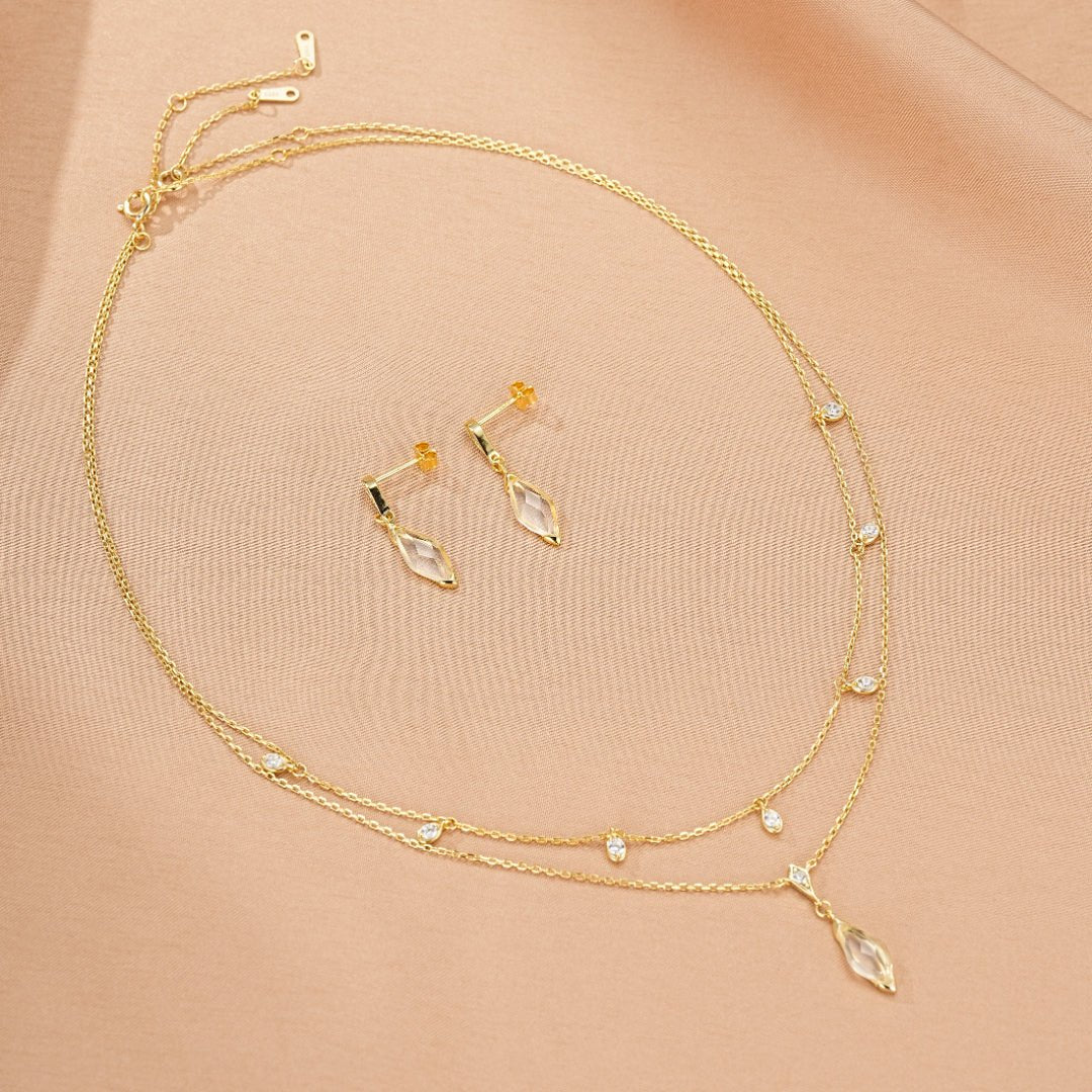 Besoin d'une lumière douce au quotidien ? Collier Cristal de Roche - Biloria