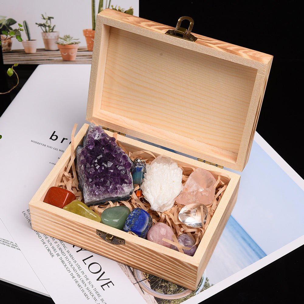 Boîte 7 Chakras – Pierres Naturelles pour l'Harmonisation Énergétique - Biloria