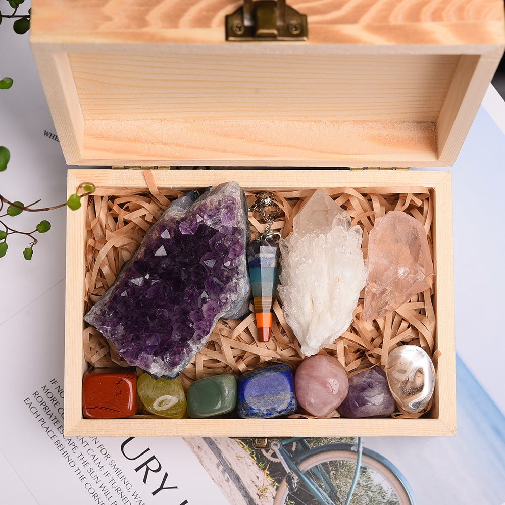 Boîte 7 Chakras – Pierres Naturelles pour l'Harmonisation Énergétique - Biloria