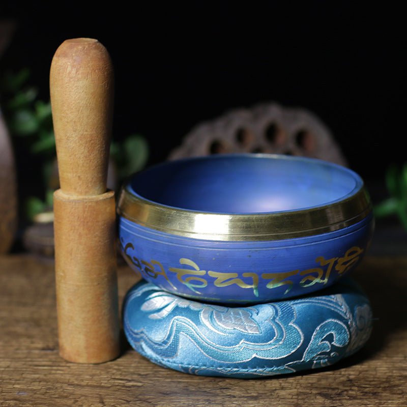 Bol Chantant Tibétain Bleuet avec Mantras - Biloria