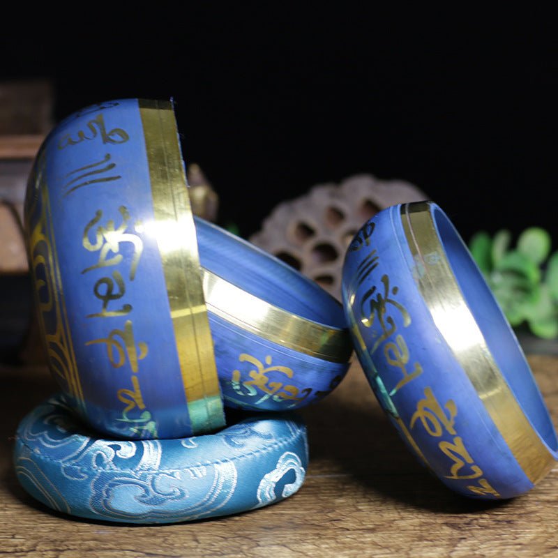 Bol Chantant Tibétain Bleuet avec Mantras - Biloria