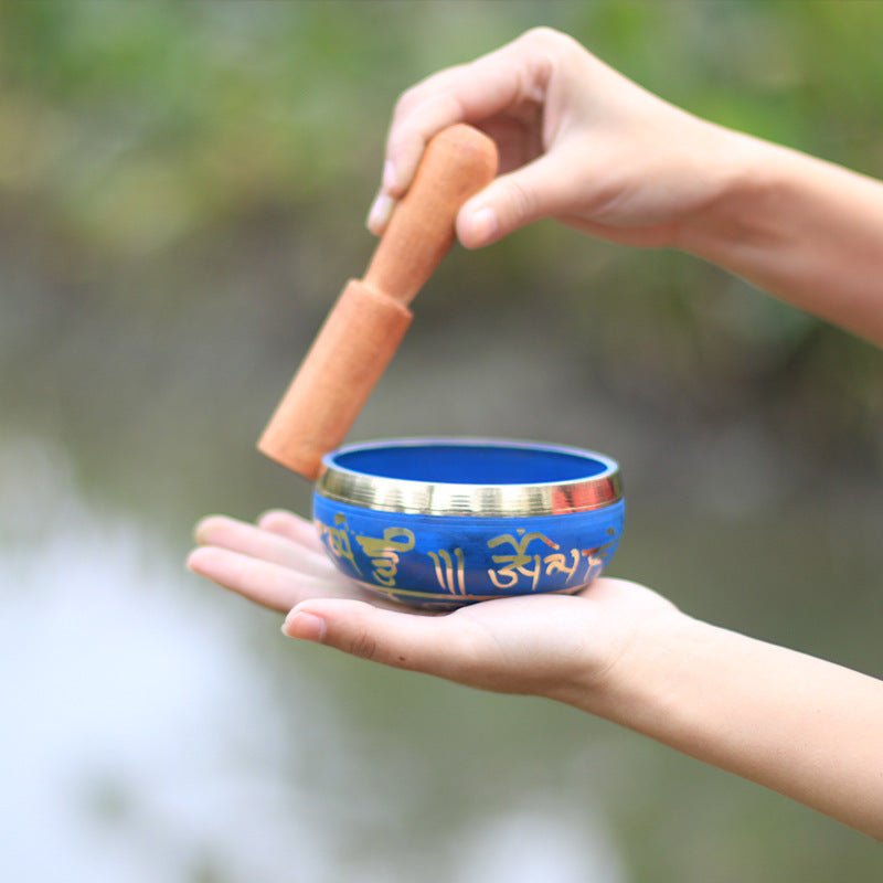 Bol Chantant Tibétain Bleuet avec Mantras - Biloria