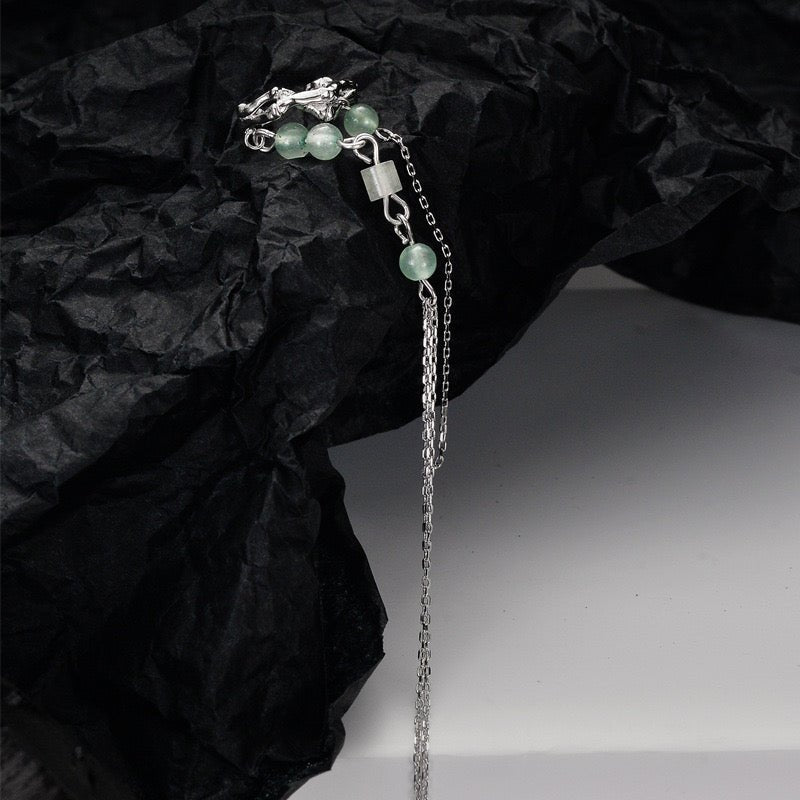 Boucle d'Oreille Aventurine Bambou Argent 925 - Biloria