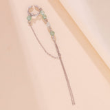Boucle d'Oreille Aventurine et Bambou en Argent 925 – Sérénité - Biloria