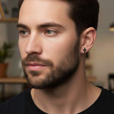 Boucle d'Oreille Croix Homme – Bijou Discret Acier Inoxydable - Biloria