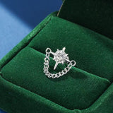 Boucle d'Oreille Homme Acier Étoile Zircon Noir - Biloria