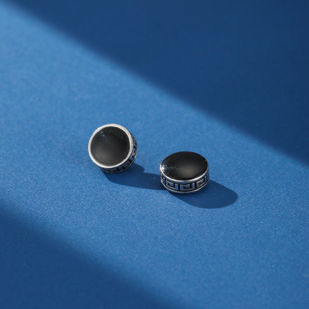 Boucle d'Oreille Homme Cercle Grec Magnétique Acier Inoxydable - Biloria