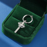 Boucle d'Oreille Homme Croix Lien Éternel Acier Inoxydable - Biloria
