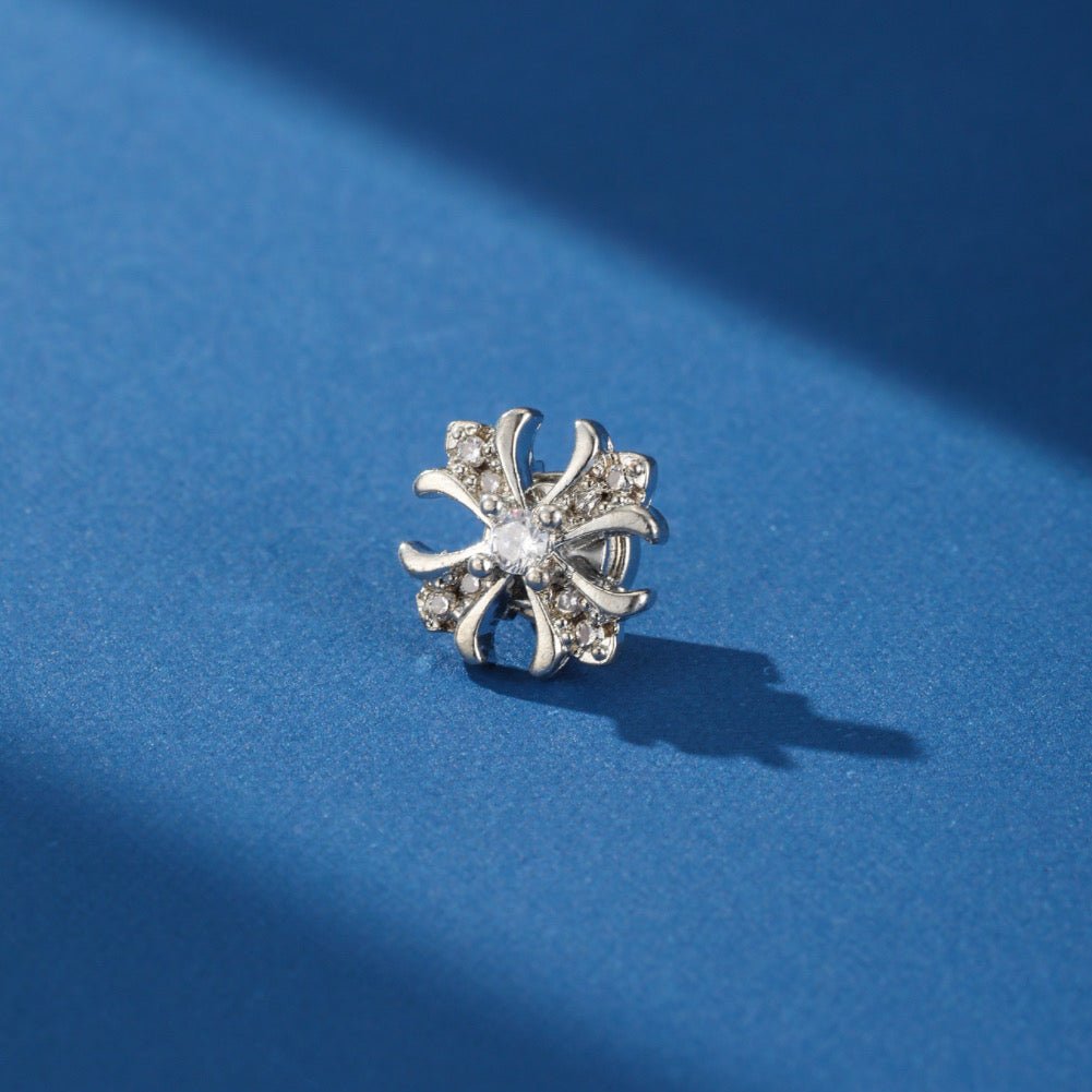 Boucle d'Oreille Homme Croix Magnétique Zircons Acier Inoxydable - Biloria