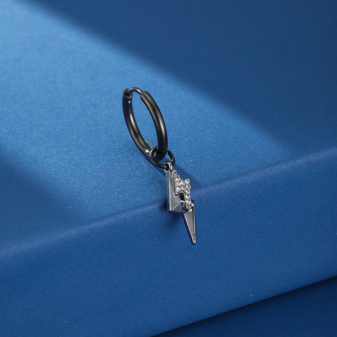 Boucle d'Oreille Homme Éclair – Puissance & Style - Biloria