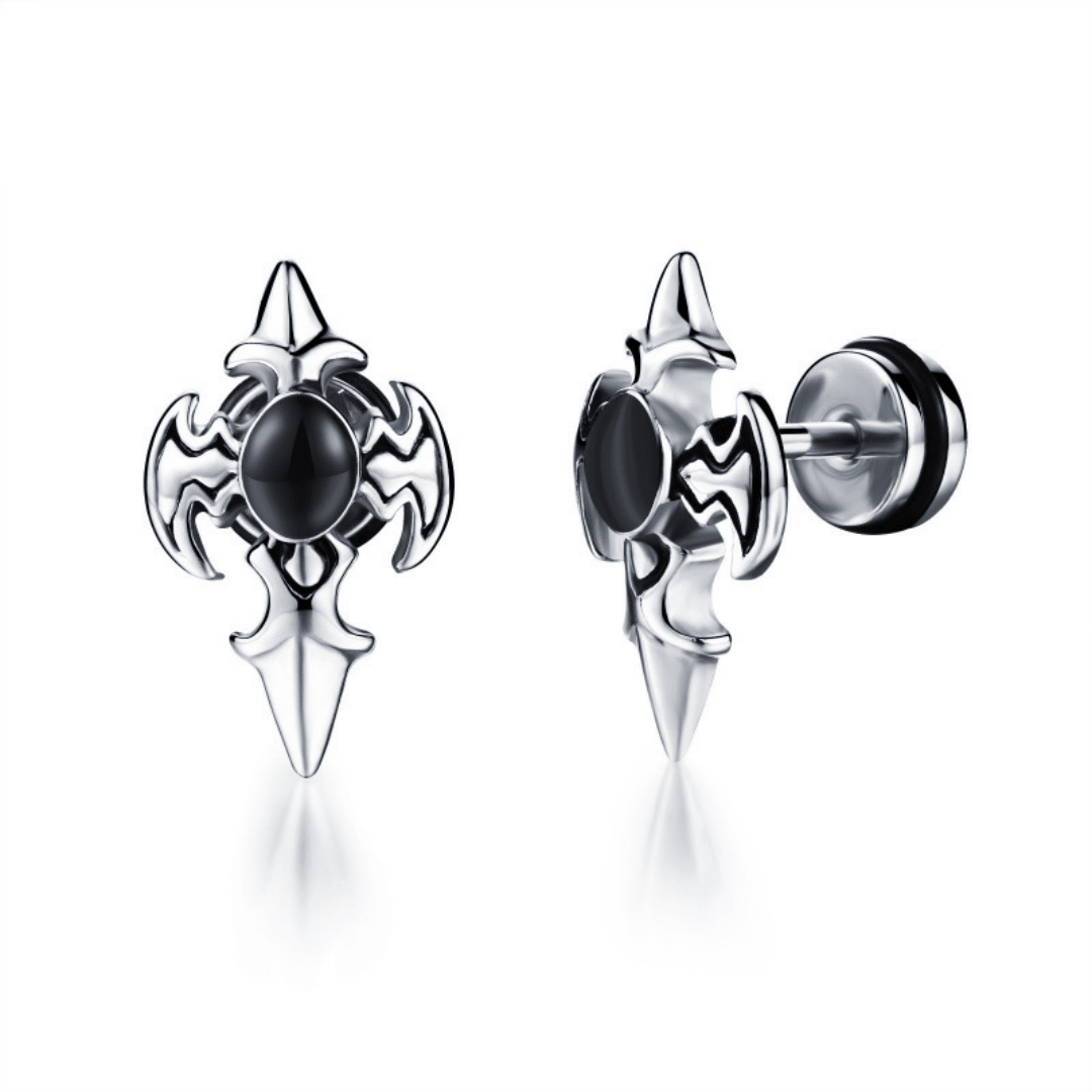 Boucle d'Oreille Homme Lame Sombre Acier Inoxydable - Biloria