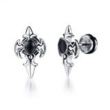 Boucle d'Oreille Homme Lame Sombre Acier Inoxydable - Biloria