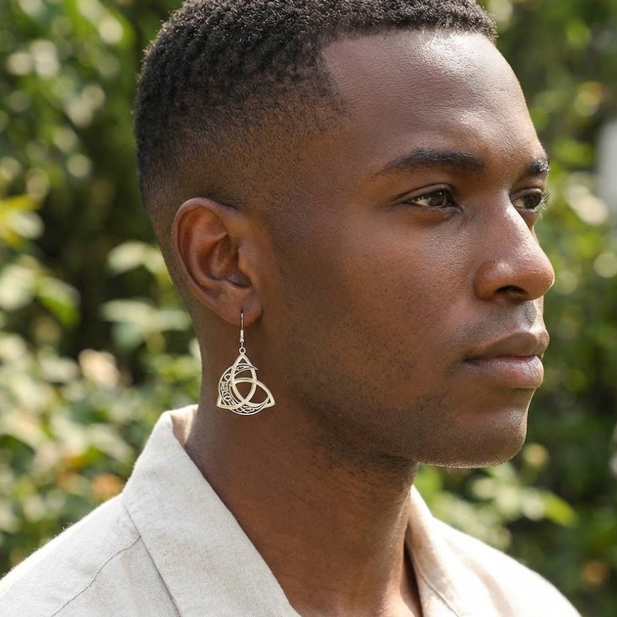 Boucle d'Oreille Homme Viking Mystique Sélène – Acier 316L - Biloria