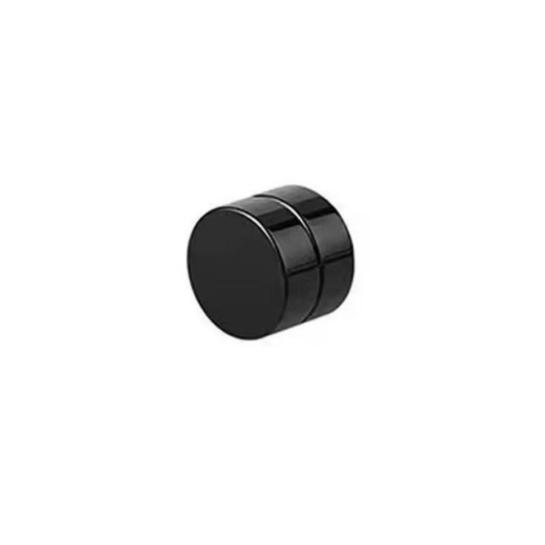 Boucle d'Oreille Noire Cercle Aimanté Homme - Sans Perçage - Biloria