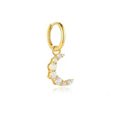 Boucle d'Oreille Opale Lune – Argent Plaqué Or 18K - Biloria
