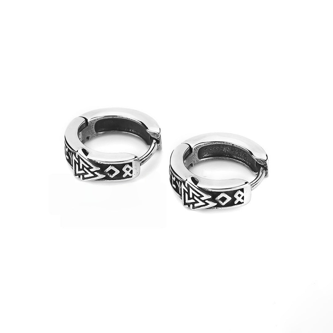 Boucle d'Oreille Valknut Viking Acier Inoxydable 316L - Biloria