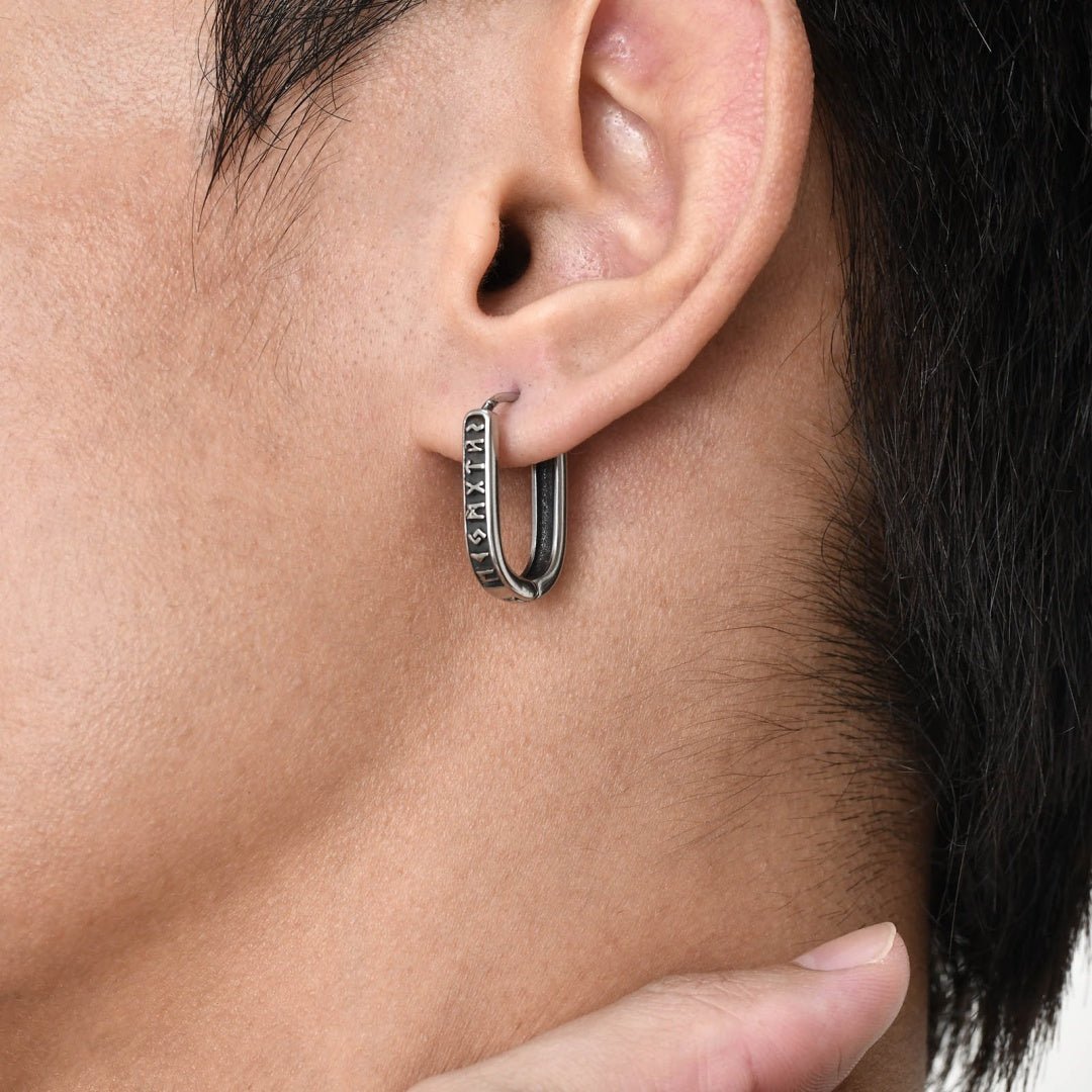 Boucle d'Oreille Viking Rune - Cadeau Protecteur - Biloria