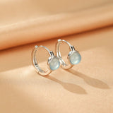 Boucles d'oreilles Aigue marine Argent 925 – Apaisement et élégance - Biloria