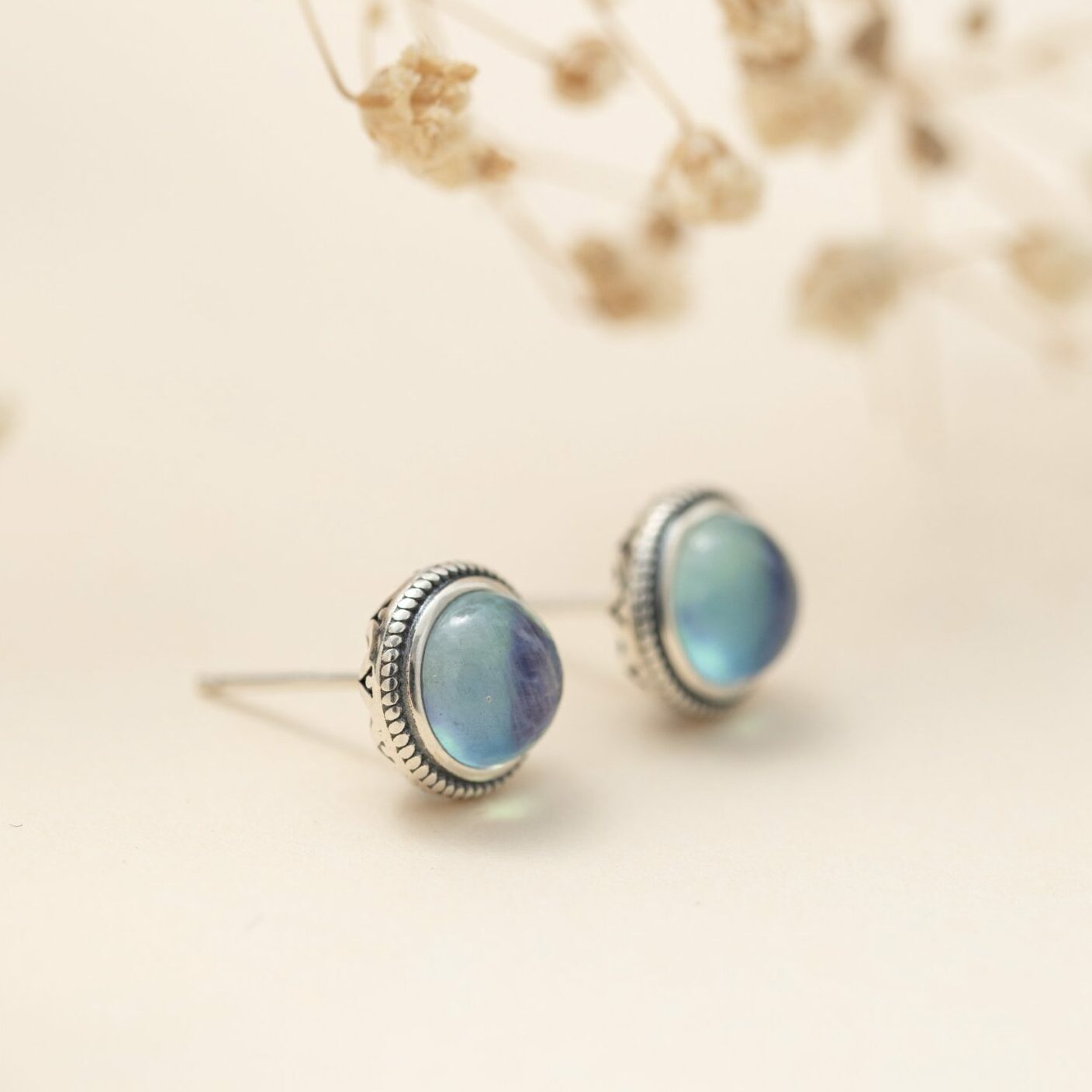 Boucles d'Oreilles Aigue Marine – Azur Élégance, Argent 925 - Biloria