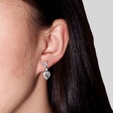 Boucles d'oreilles Aigue marine cœur Argent 925 - Biloria