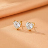 Boucles d'oreilles Aigue marine cœur serein argent plaqué or - Biloria