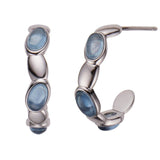 Boucles d'oreilles Aigue marine créoles Argent 925 – Calme et sérénité - Biloria