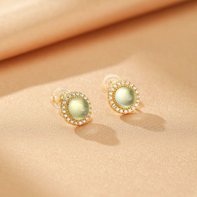 Boucles d'oreilles Aigue Marine en Argent Plaqué Or – Éclat Céleste - Biloria