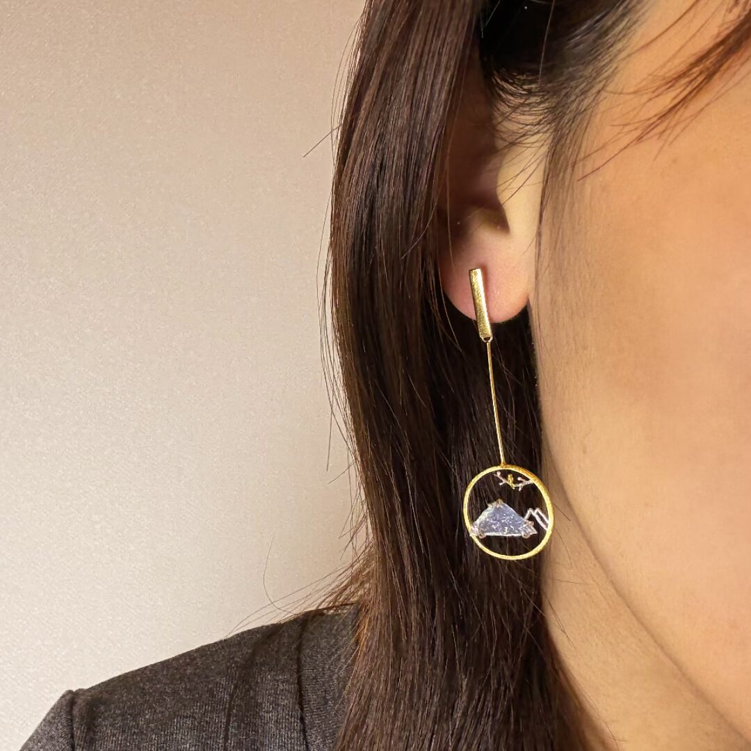 Boucles d'Oreilles Aigue Marine et Oiseau Argent ou Or - Biloria