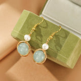 Boucles d'oreilles Aigue-marine et Perle – Sérénité et Élégance - Biloria