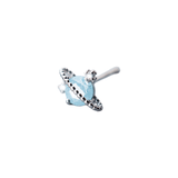 Boucles d'oreilles Aigue marine Petite Galaxie Argent S925 - Biloria