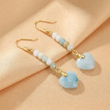 Boucles d'Oreilles Amazonite Cœur Serein – Bijoux Pierre Naturelle - Biloria