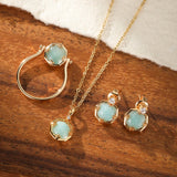 Boucles d'Oreilles Amazonite et Cristal de Roche – Danse des Étoiles, Argent Plaqué Or - Biloria