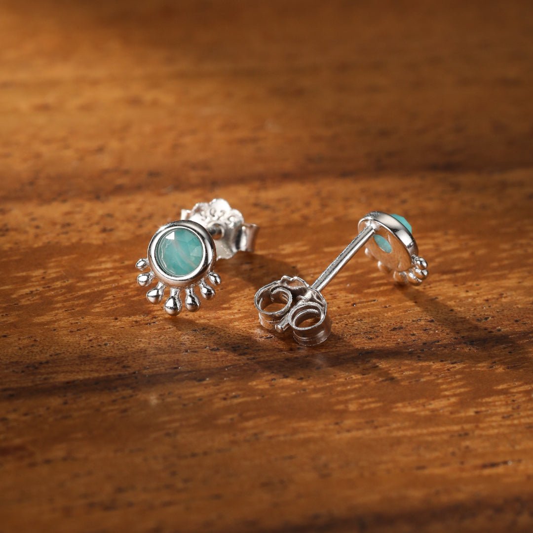 Boucles d'Oreilles Amazonite S925 – Pierres Apaisantes Protection - Biloria