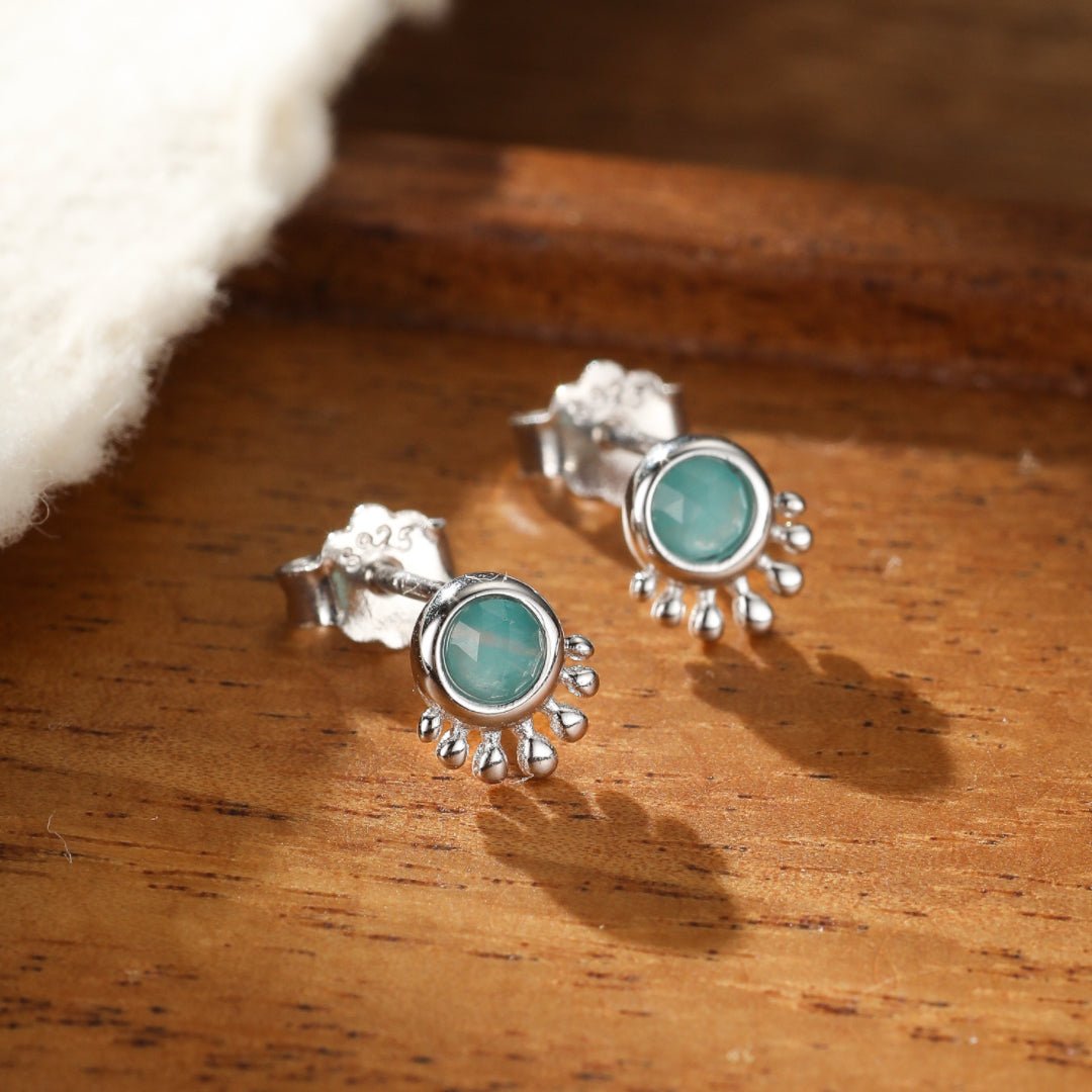 Boucles d'Oreilles Amazonite S925 – Pierres Apaisantes Protection - Biloria