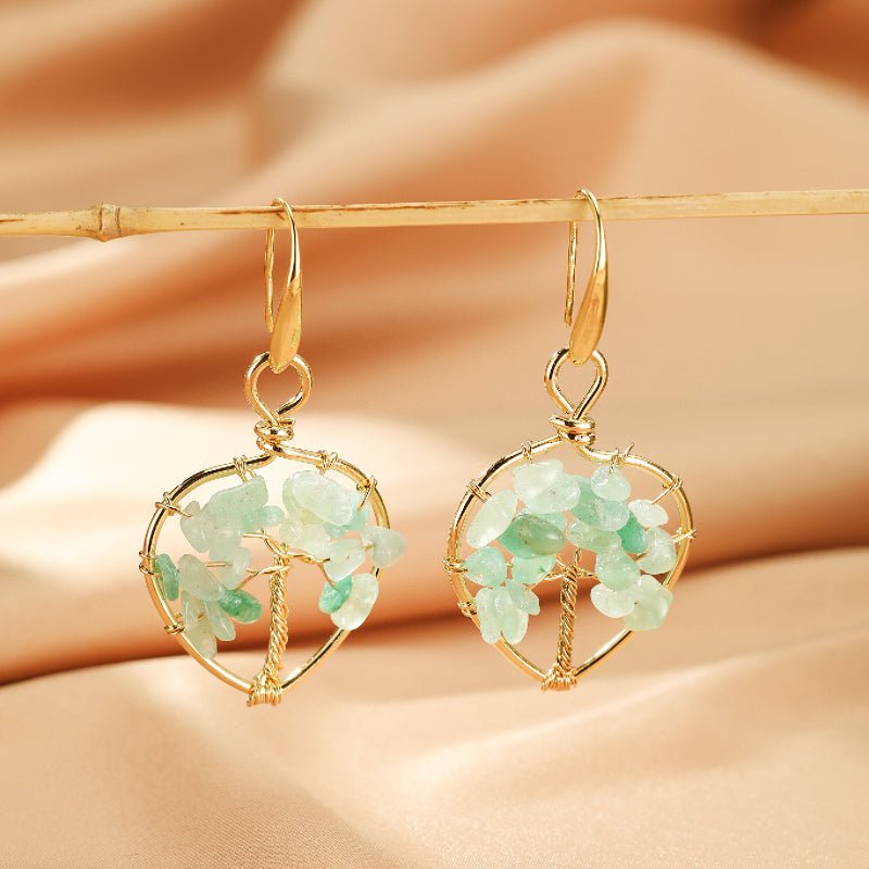 Boucles d'oreilles Améthyste Arbre de Vie Cuivre - Bijoux Feng Shui - Biloria