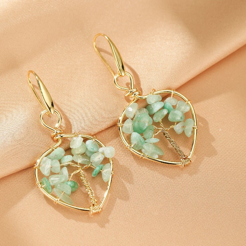Boucles d'oreilles Améthyste Arbre de Vie Cuivre - Bijoux Feng Shui - Biloria