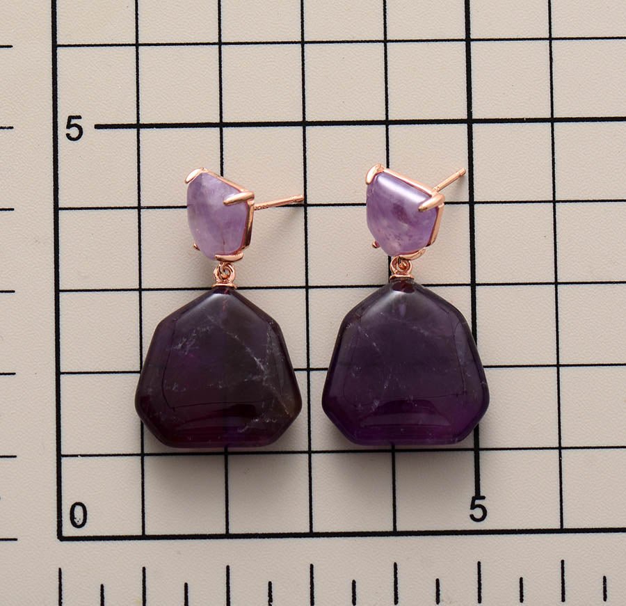 Boucles d'Oreilles Améthyste – Bijoux Tendance Bureau - Biloria