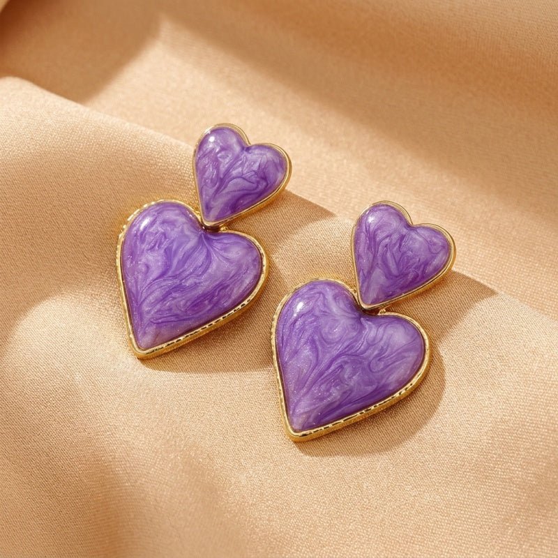 Boucles d'Oreilles Améthyste Cœur – Sérénité et Protection - Biloria