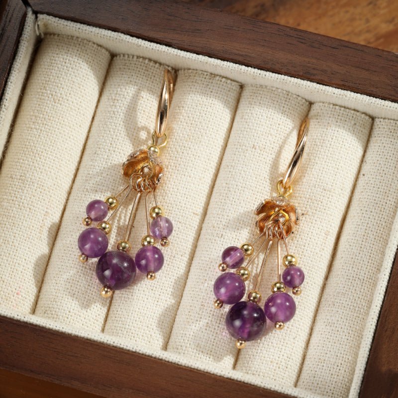 Boucles d'Oreilles Améthyste Floraison Tendrille - Biloria