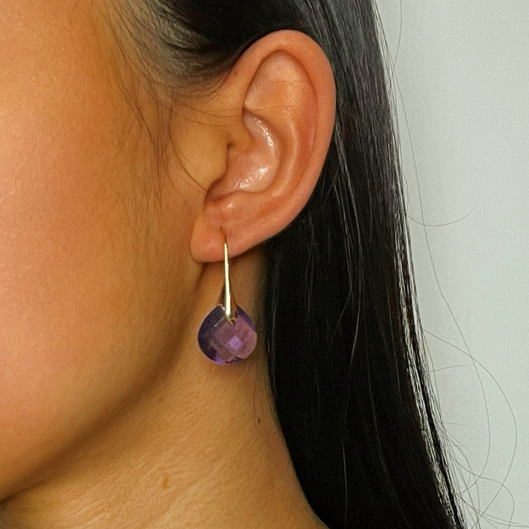 Boucles d'oreilles Améthyste naturelle forme goutte - Biloria