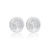 Boucles d'Oreilles Arbre de Vie Argent S925 Zircon – Bijoux Fait Main - Biloria