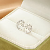 Boucles d'oreilles Arbre de Vie Céleste Zircon – Argent S925 - Biloria