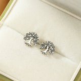 Boucles d'Oreilles Arbre de Vie en Argent 925 avec Zircons - Biloria