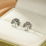 Boucles d'Oreilles Arbre de Vie en Argent 925 avec Zircons - Biloria